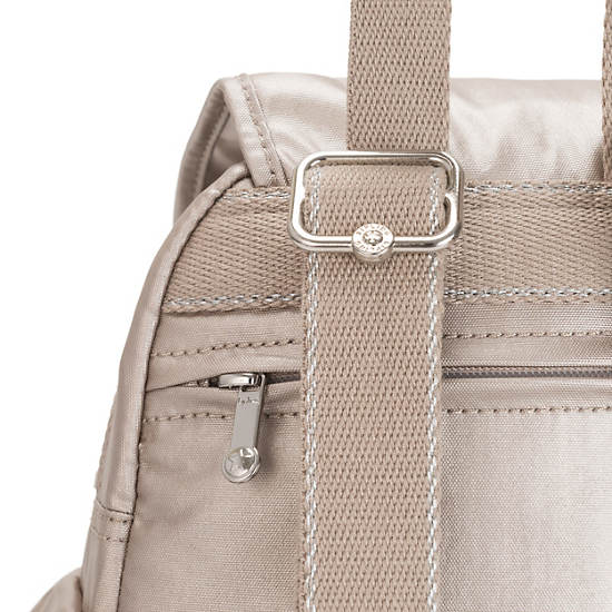 Kipling City Pack Mini Metallic Rugzak Beige | België 1724HA